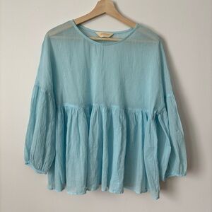 gorman Light Blue Peplum Blouse